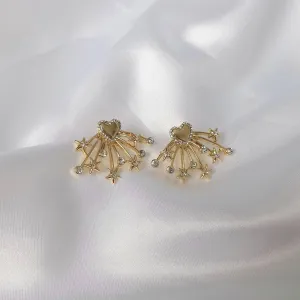 Gold Stud Drop Earrings - Heart Earrings, Star Earrings, Small Earrings, Small Drop Earrings, Small Studs,Gold Jewellery,Earrings In The UK