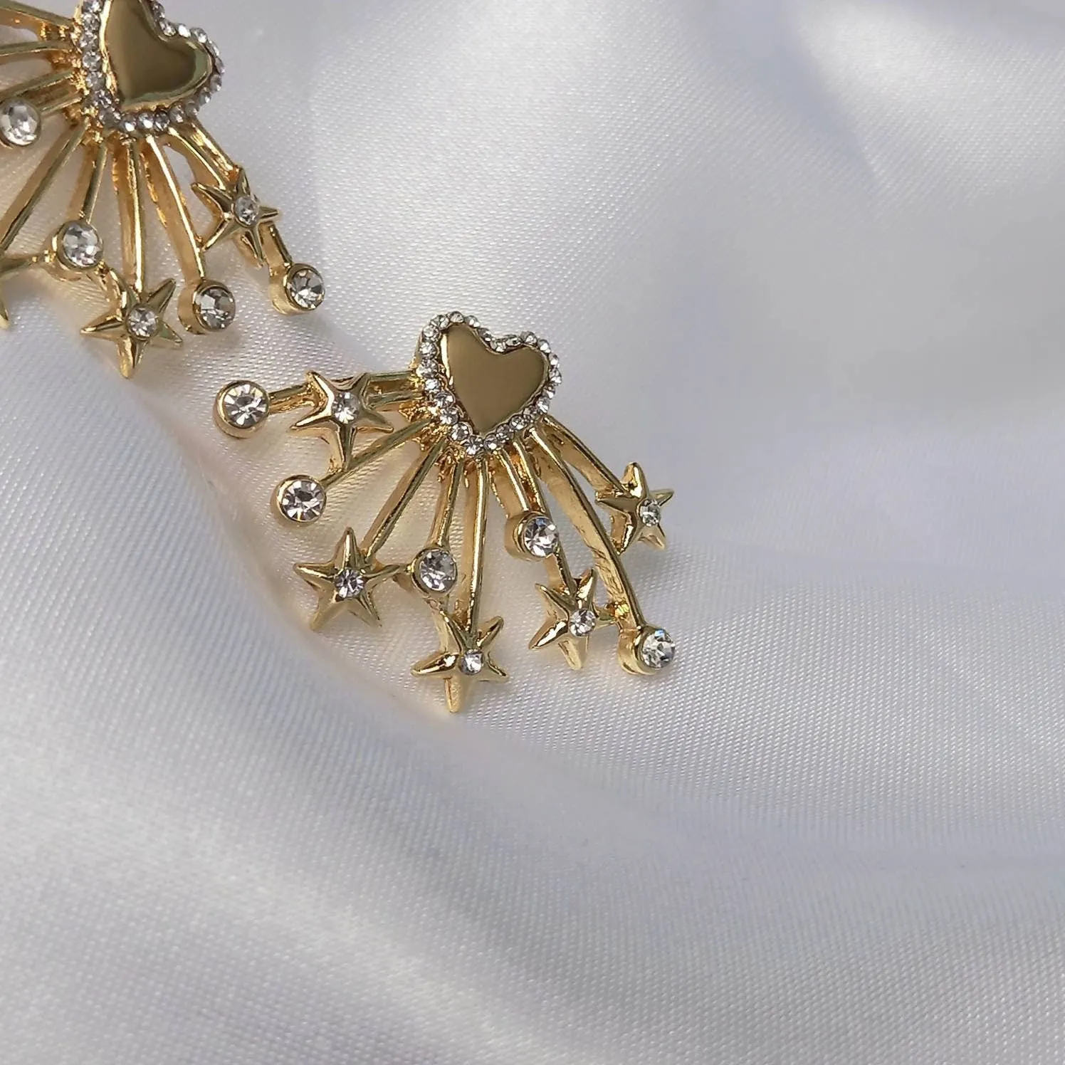 Gold Stud Drop Earrings - Heart Earrings, Star Earrings, Small Earrings, Small Drop Earrings, Small Studs,Gold Jewellery,Earrings In The UK