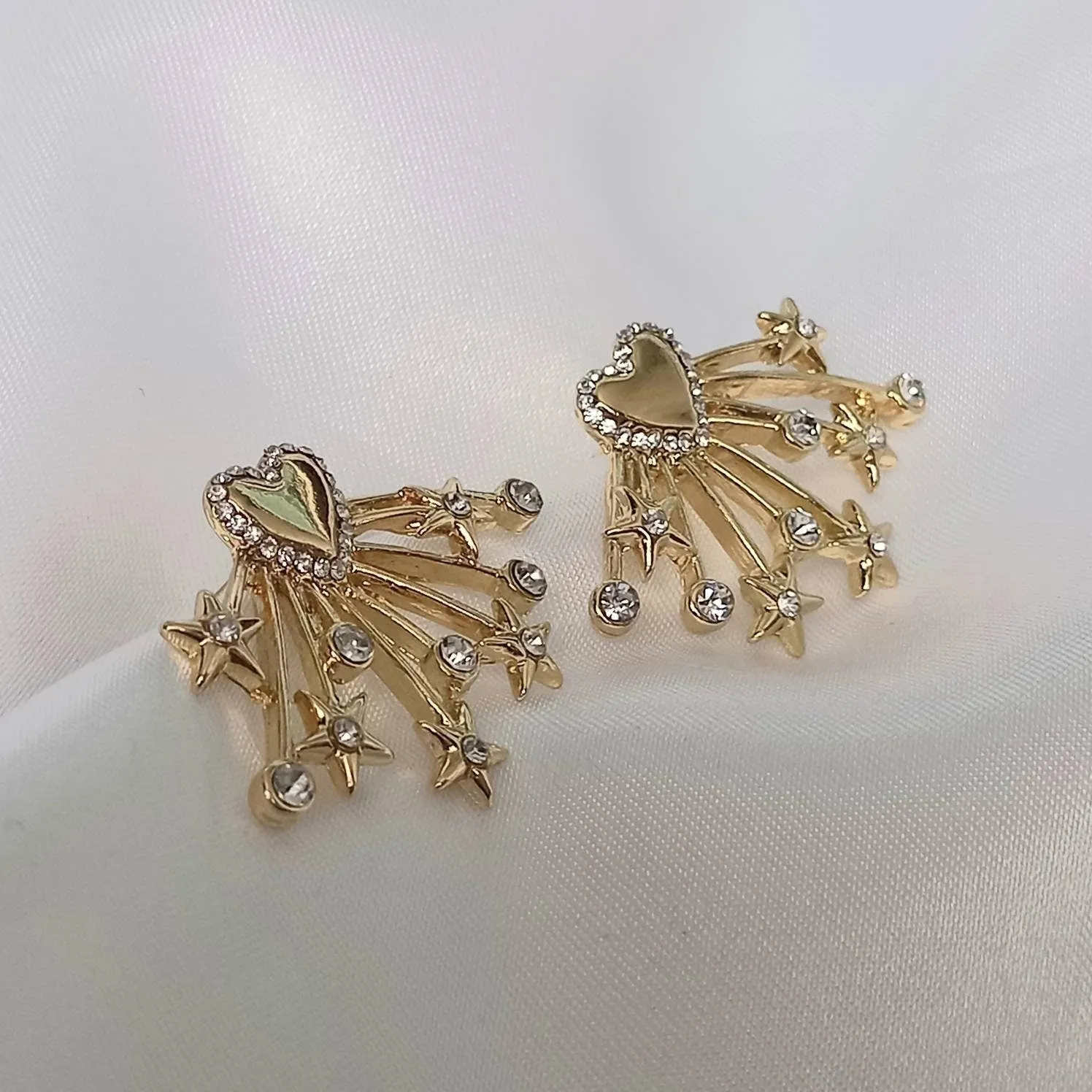 Gold Stud Drop Earrings - Heart Earrings, Star Earrings, Small Earrings, Small Drop Earrings, Small Studs,Gold Jewellery,Earrings In The UK
