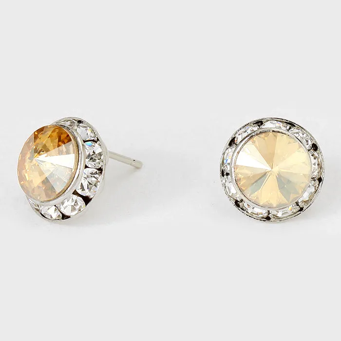 Gold Stud Earrings 0.5" | 123292