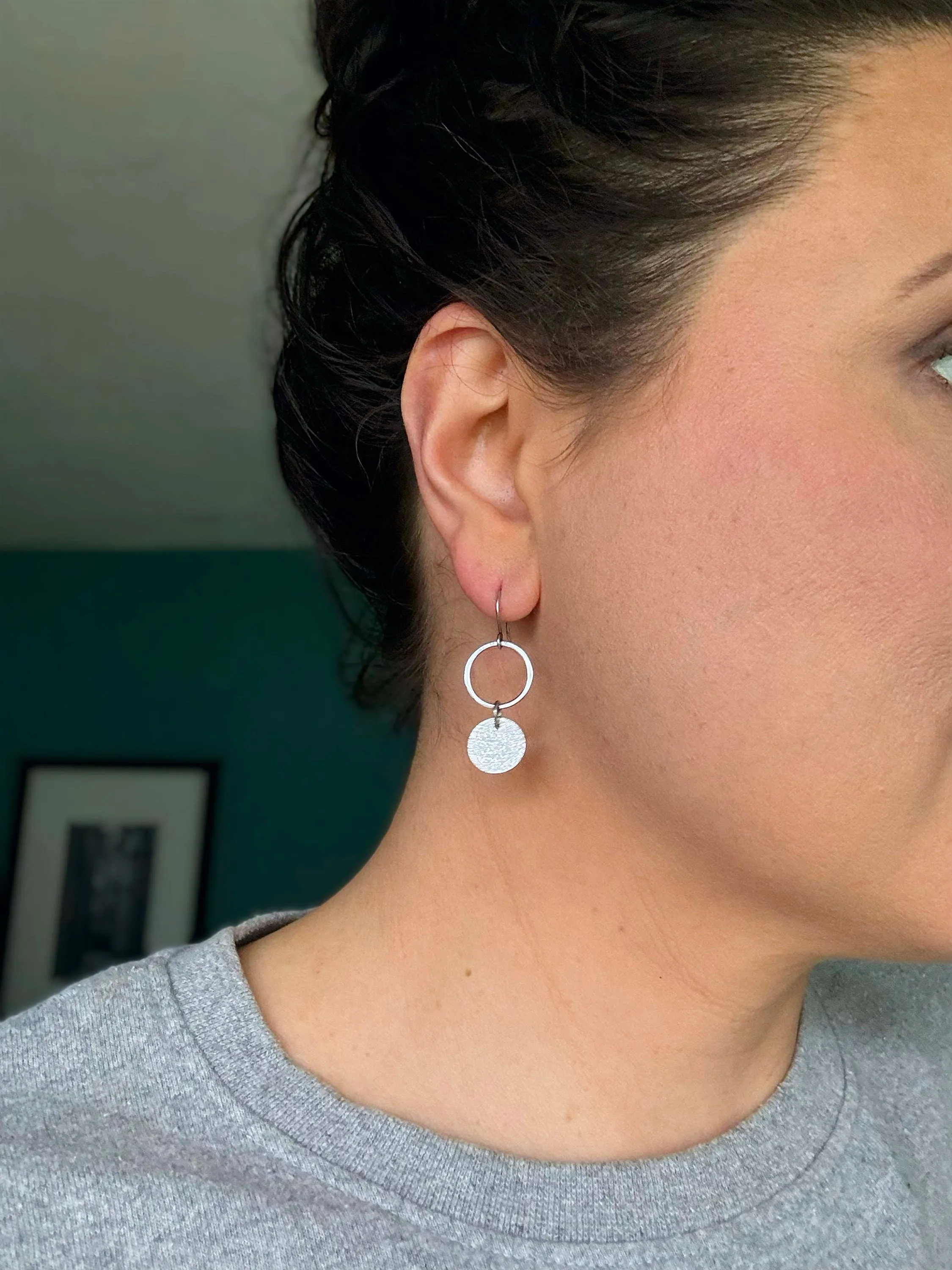 Gold Textured Everyday Drop Earrings
