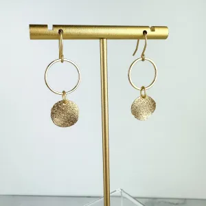 Gold Textured Everyday Drop Earrings