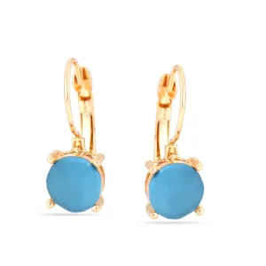 GOLD TRUQUOISE DROP EARRINGS #SQ787-E7715GTU (RD13)