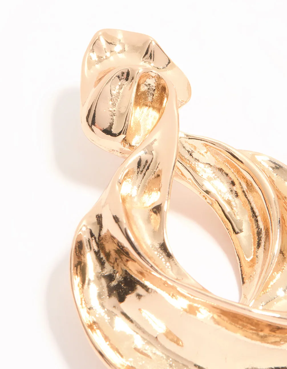 Gold Twisted Loop Drop Earrings