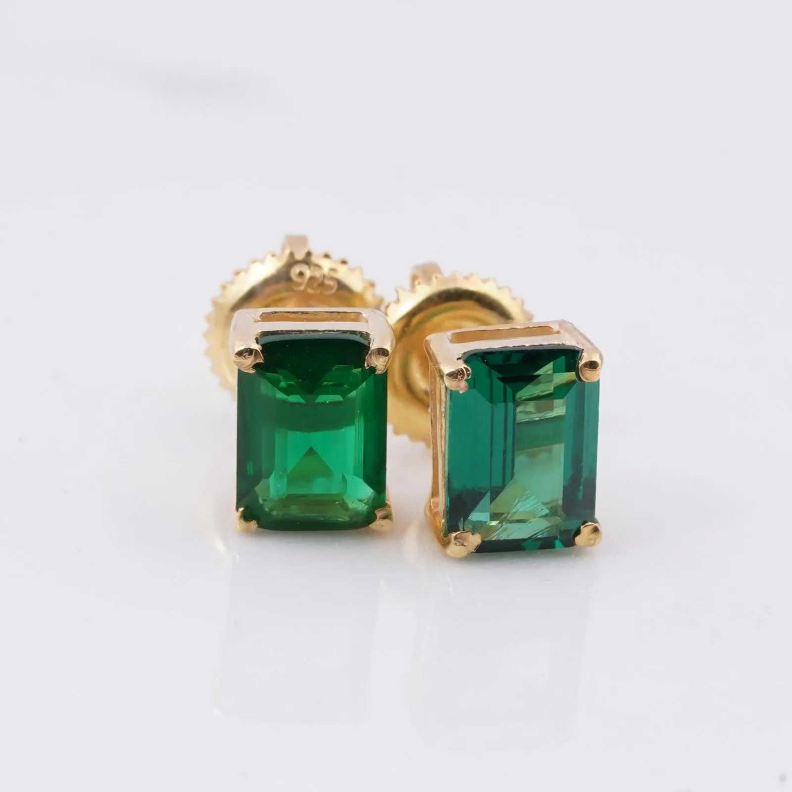 Golden Green Forest Stud Earrings
