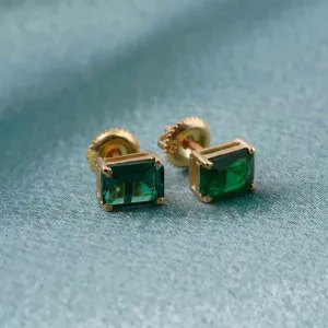 Golden Green Forest Stud Earrings