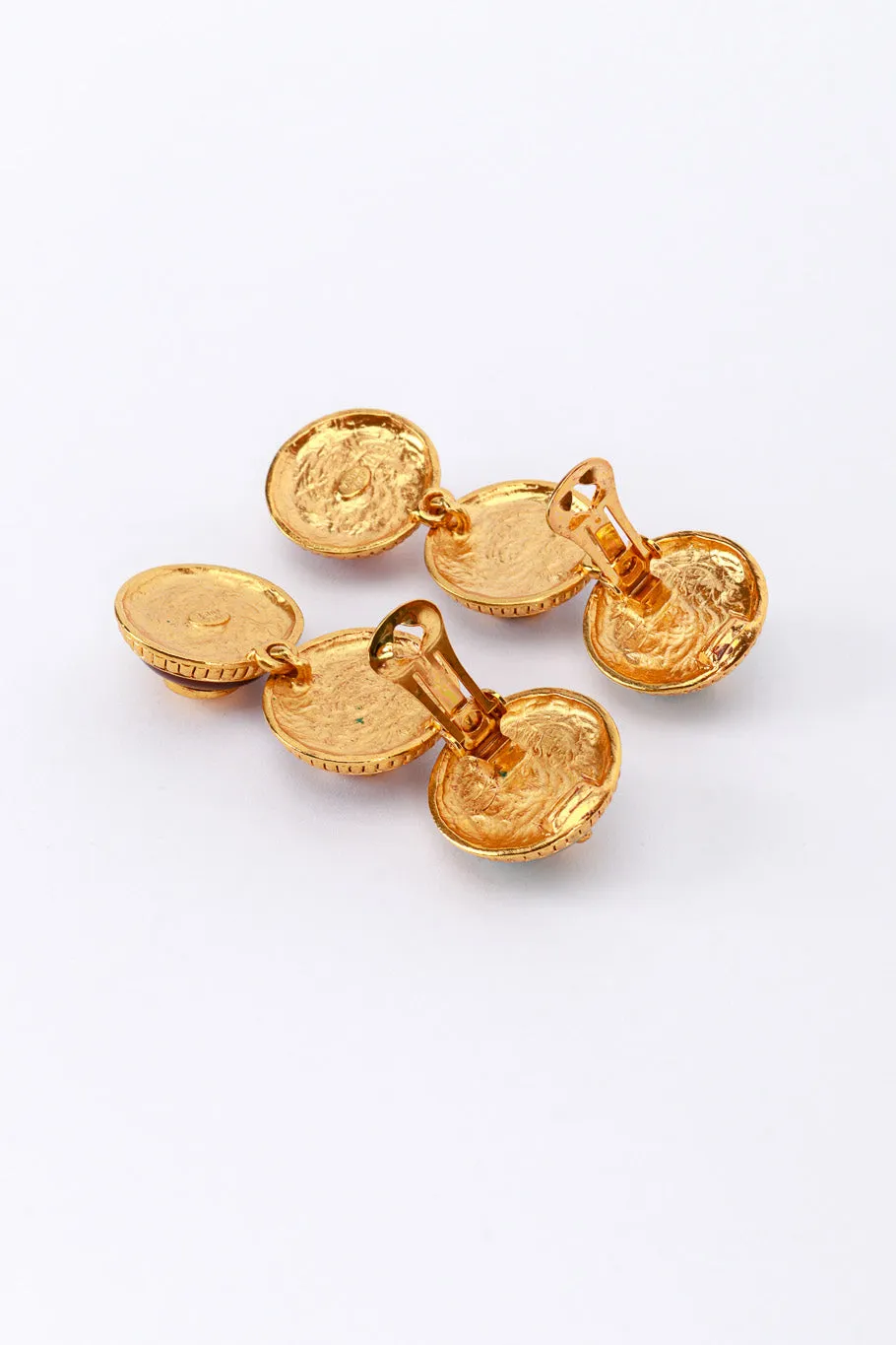 Good Luck Button Drop Earrings