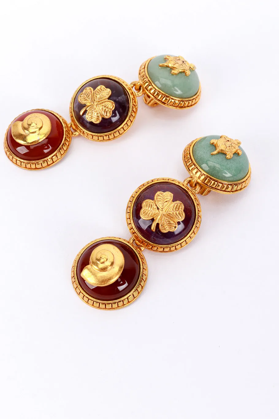 Good Luck Button Drop Earrings