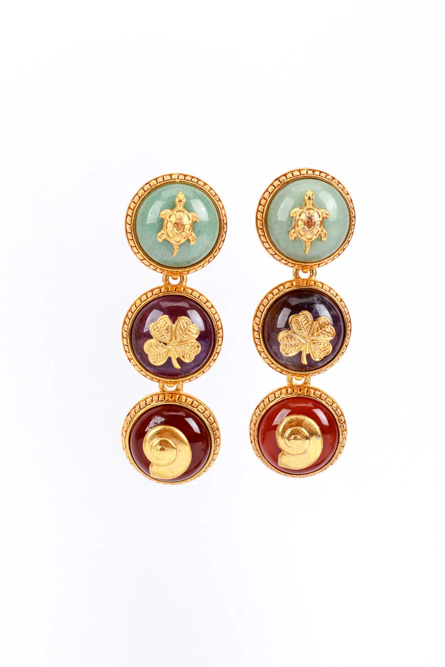 Good Luck Button Drop Earrings