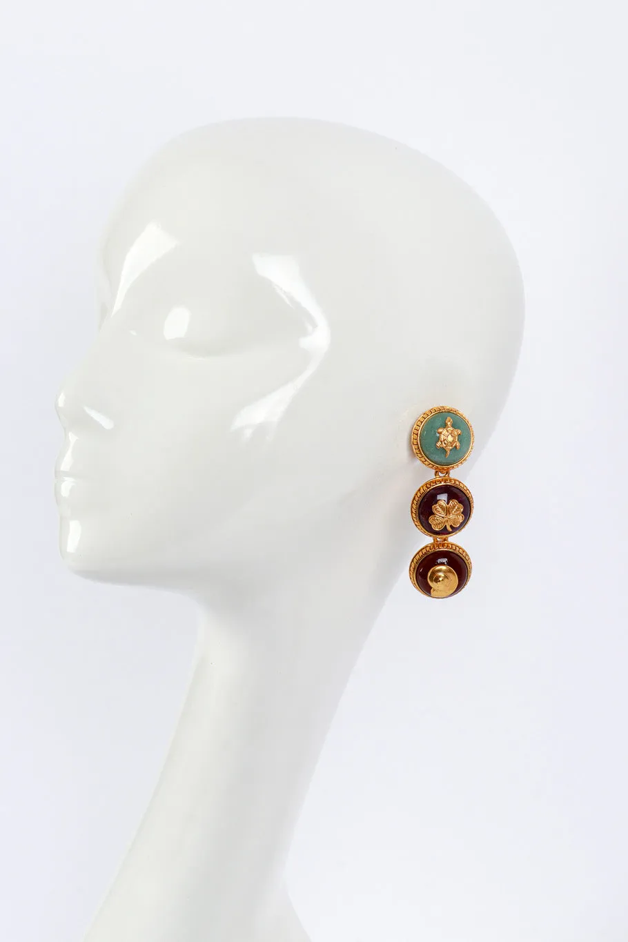 Good Luck Button Drop Earrings
