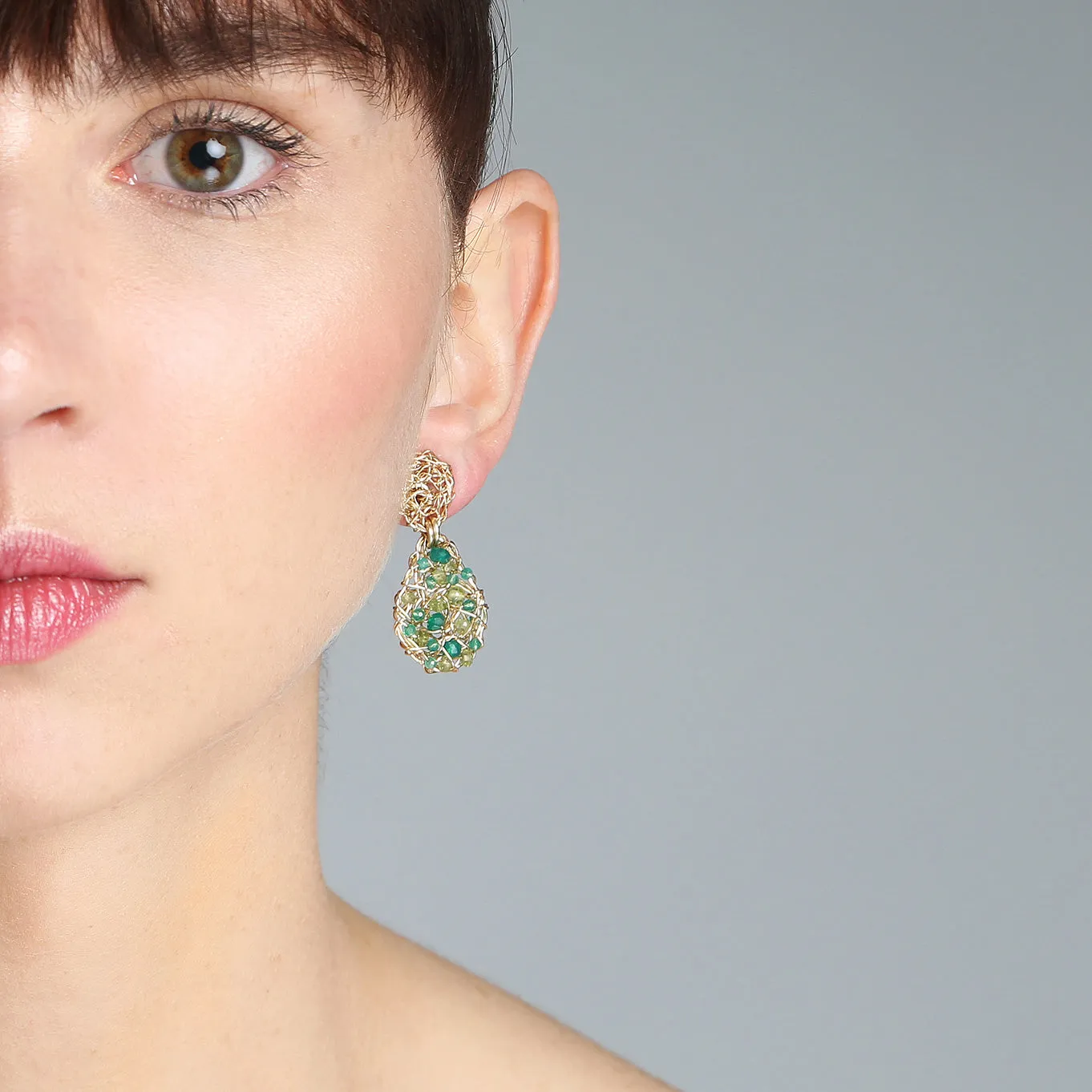 Gota Button Dangle Earrings (20mm)