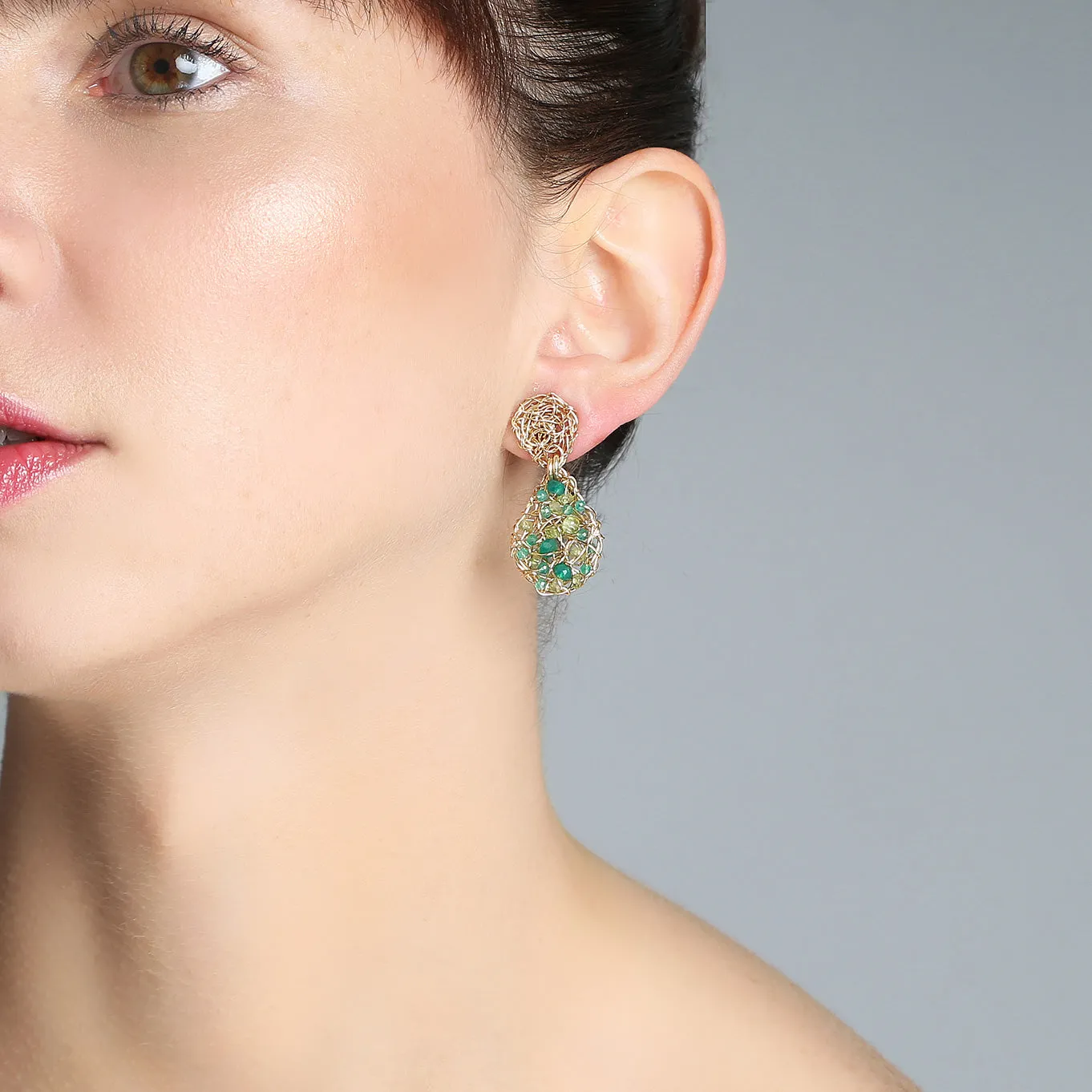 Gota Button Dangle Earrings (20mm)