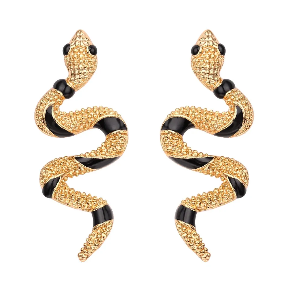 Gothic Snake Shape Vintage Stud Earrings – Classic Animal Design