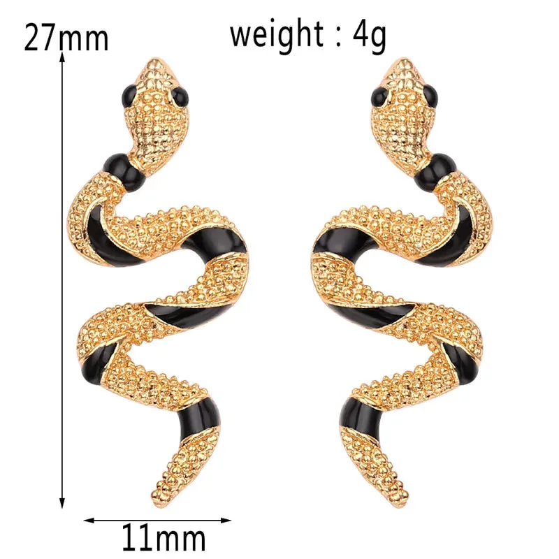 Gothic Snake Shape Vintage Stud Earrings – Classic Animal Design