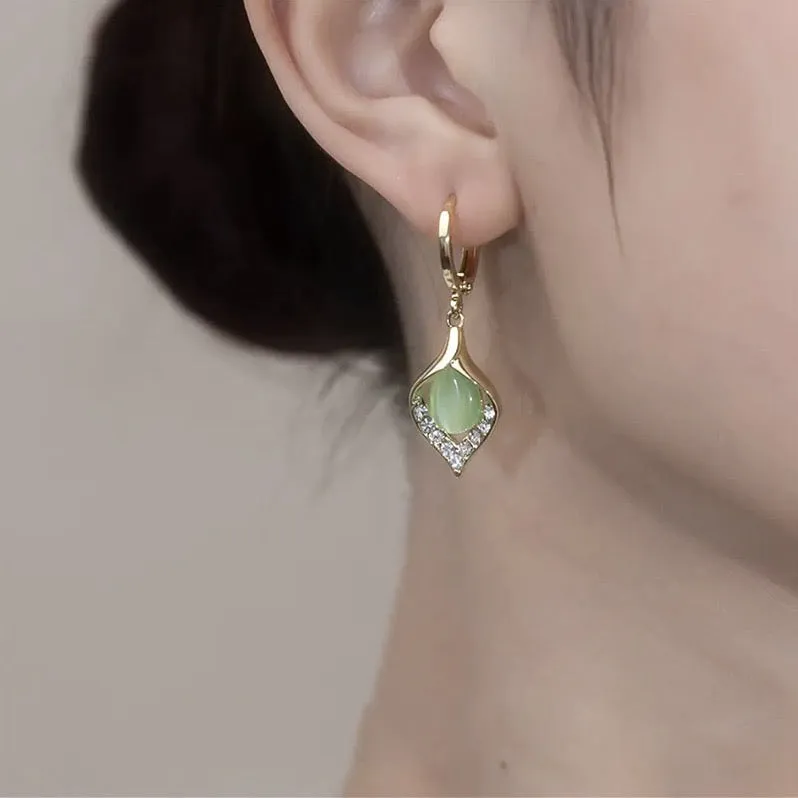 Green Opal Earrings