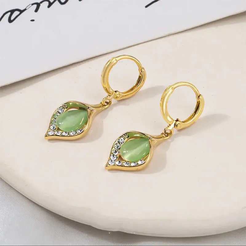 Green Opal Earrings