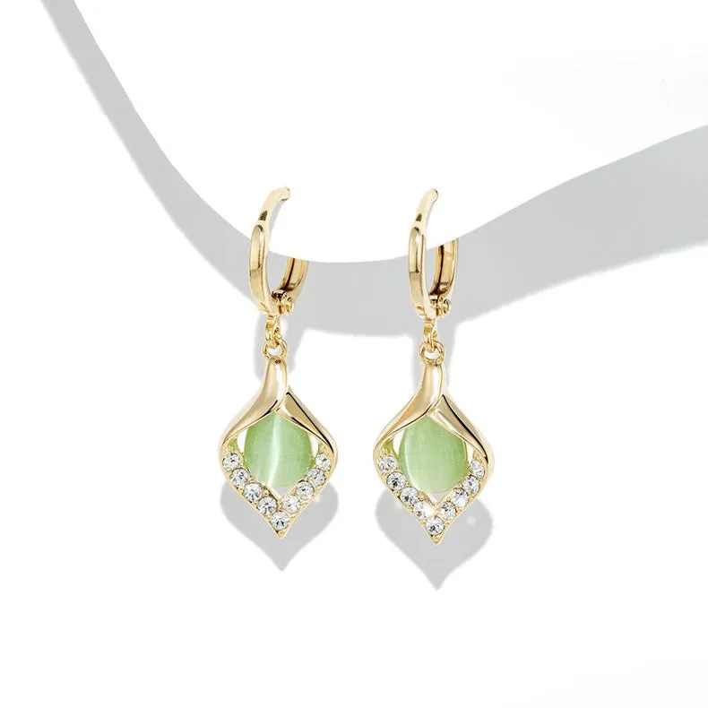 Green Opal Earrings