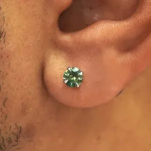 Green Sapphire Pressure Lock Earring