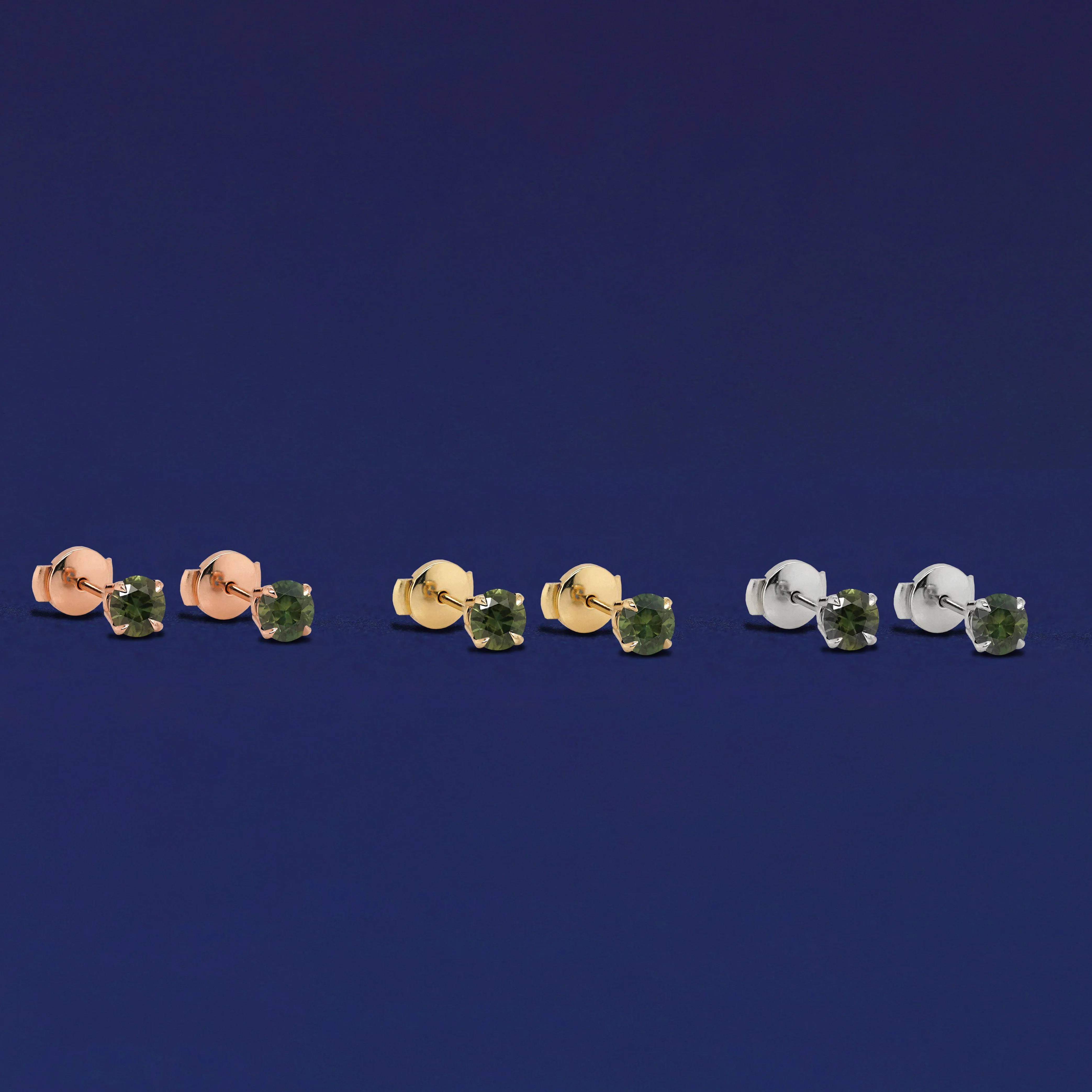 Green Sapphire Pressure Lock Earring