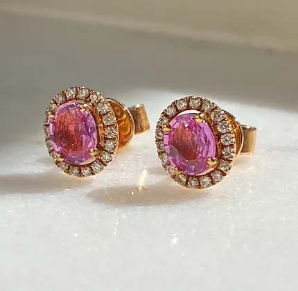 Greta Pink Sapphire Earrings