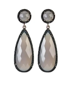Grey Onyx drop earrings