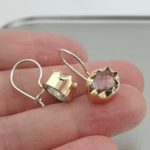 Hadar Designers WILD 9k Gold 925 Silver Green Amethyst Earrings (I e) SALE