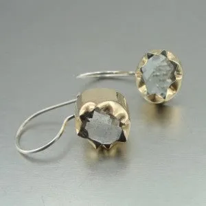 Hadar Designers WILD 9k Gold 925 Silver Green Amethyst Earrings (I e) SALE