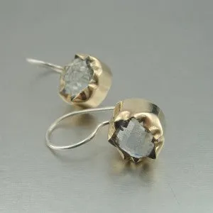Hadar Designers WILD 9k Gold 925 Silver Green Amethyst Earrings (I e) SALE