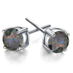 Half Carat Round Cut Topaz Stud Earrings