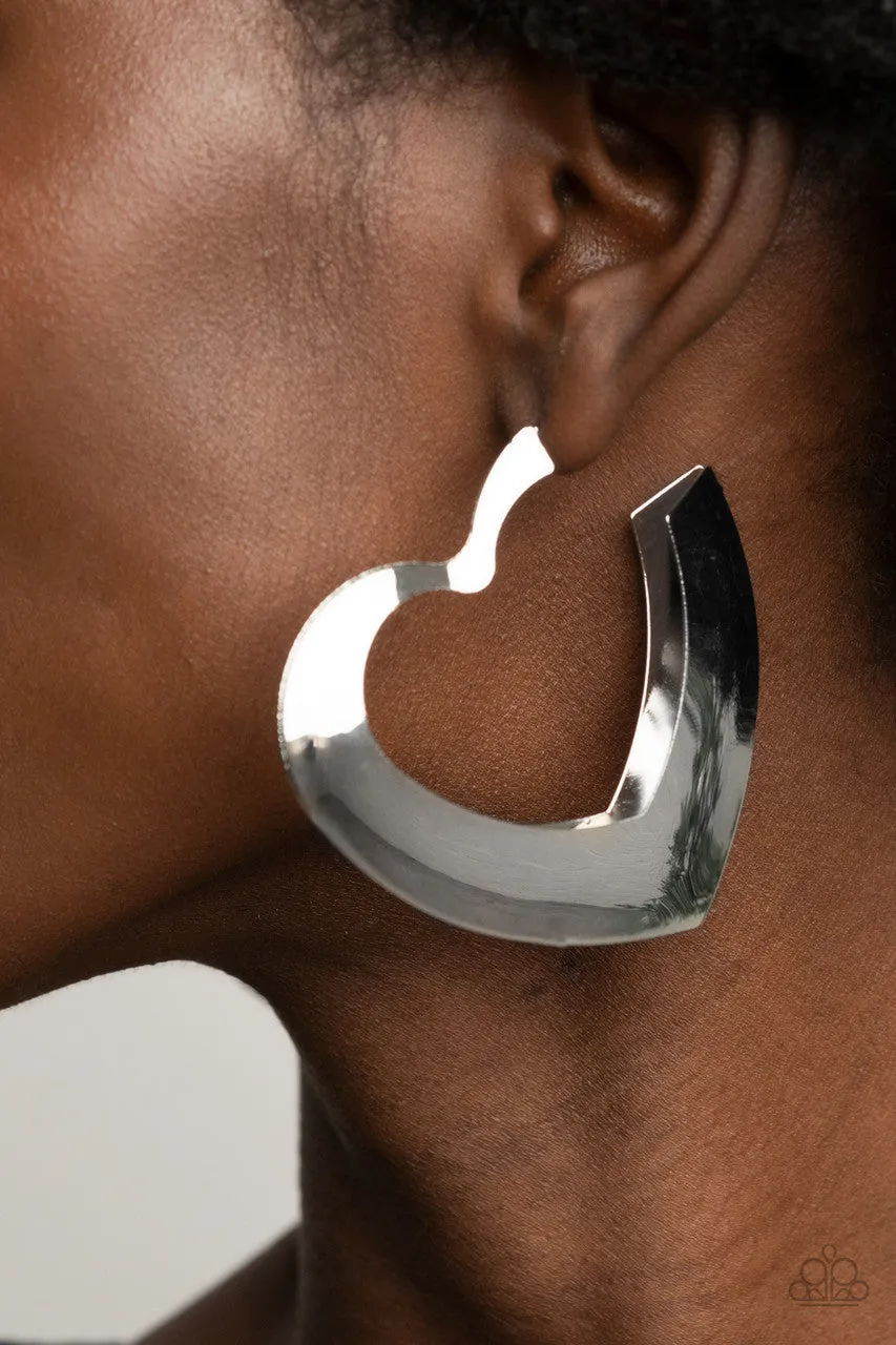 Heart-Racing Radiance Silver Paparazzi Earrings