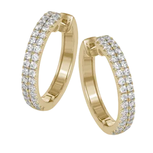 Hoop Earring in 18k Gold with Diamonds