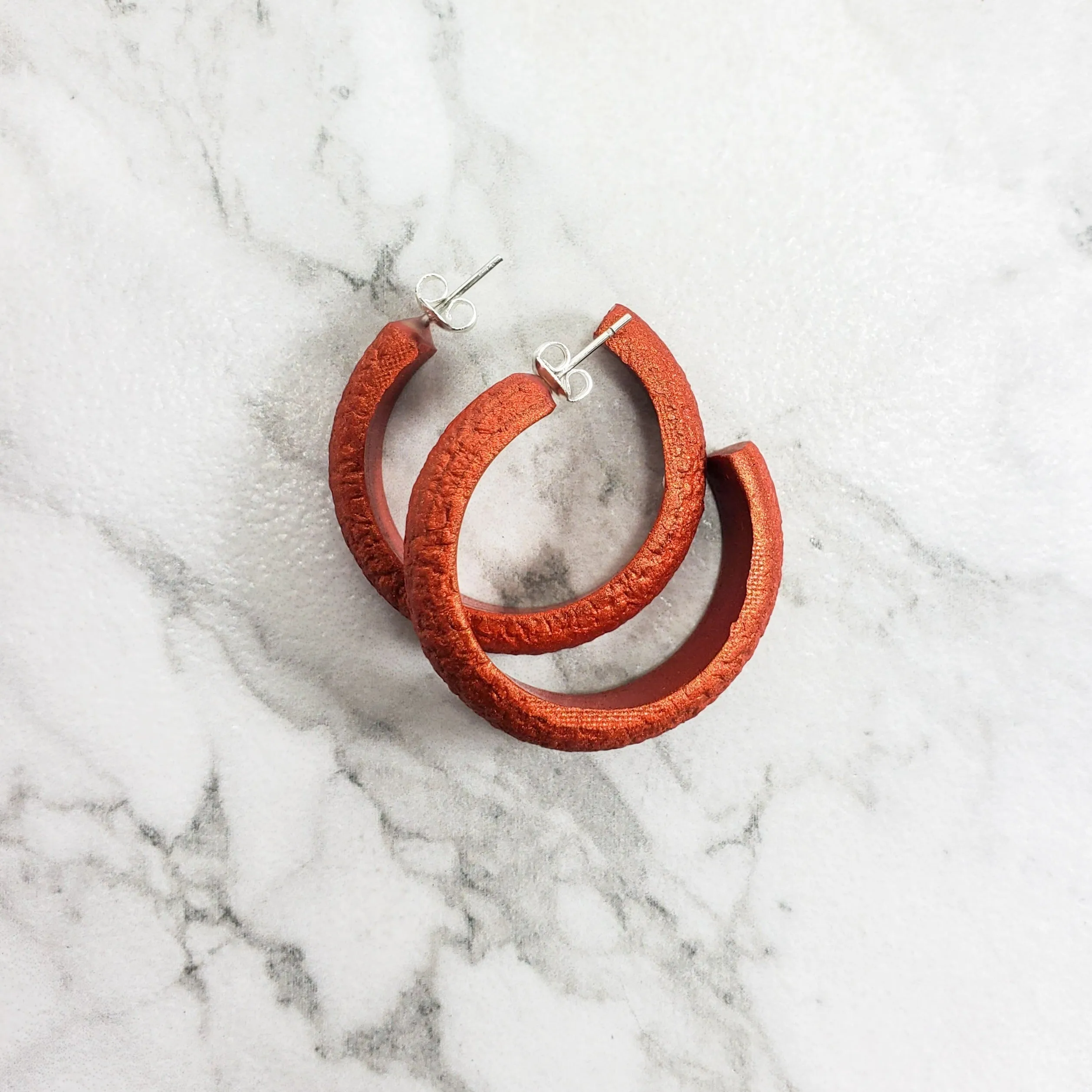 Hoop Earrings Medium - Copper
