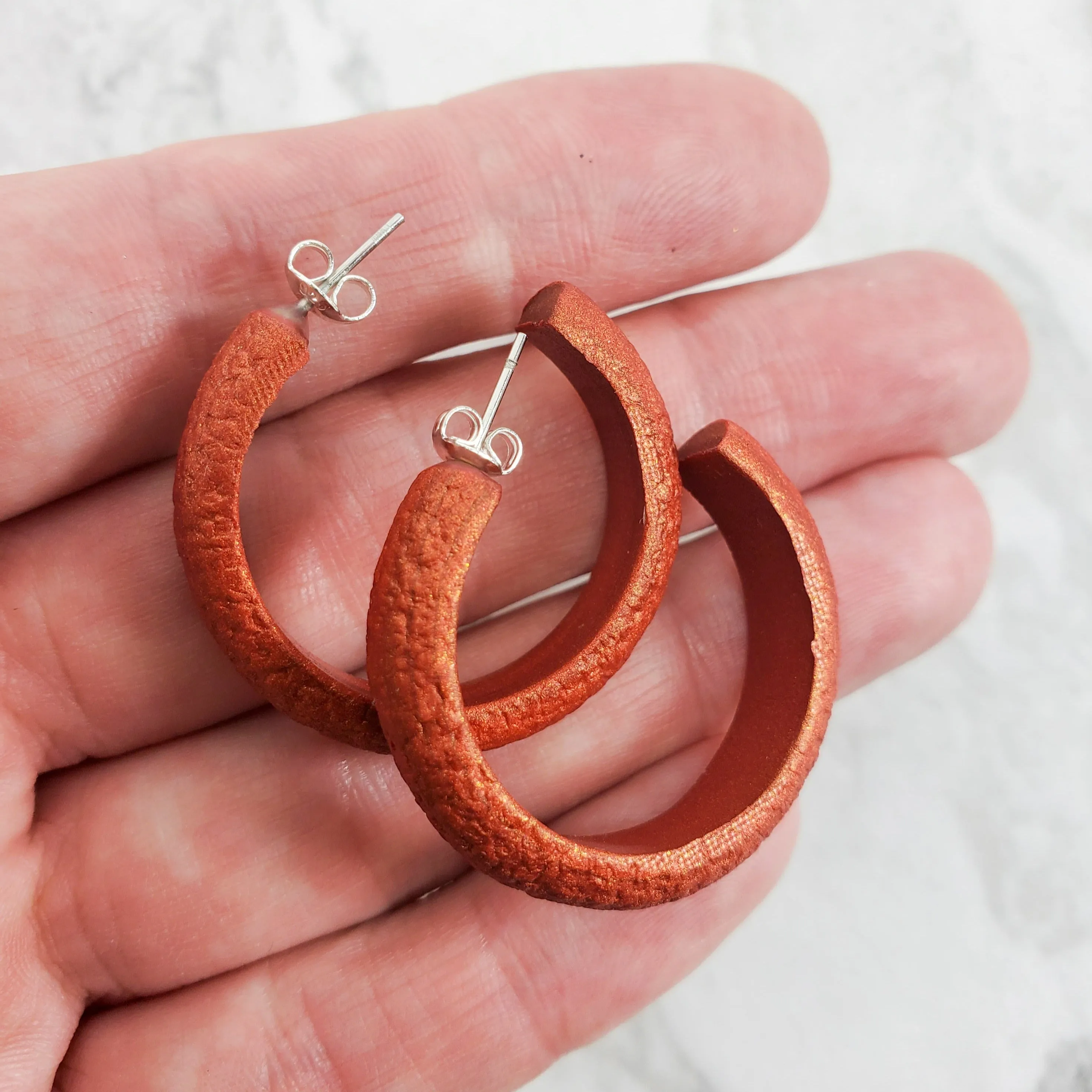 Hoop Earrings Medium - Copper