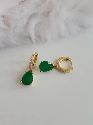 Hoop Emerald Earrings