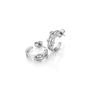 Hot Diamonds Tender Statement Bubble Sterling Silver, Topaz & Diamond Hoop Earrings