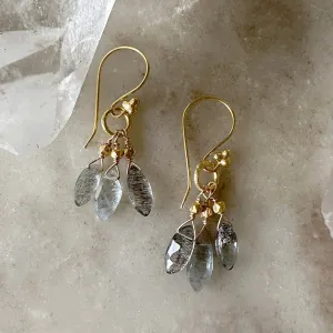 Inez Aquamarine Cluster Earrings