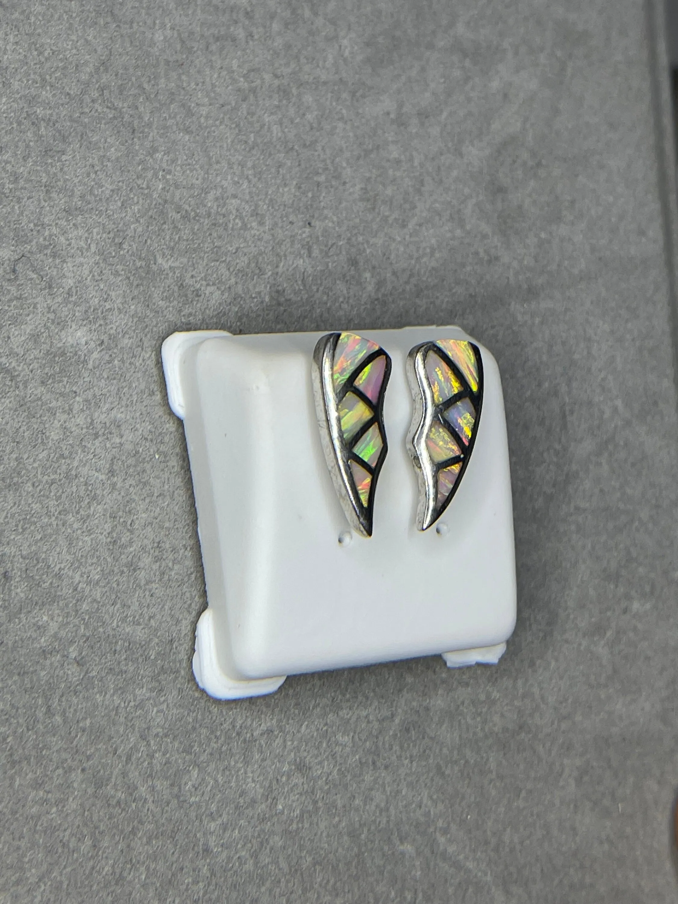 Inlaid Australian Opal Sterling Silver Earrings