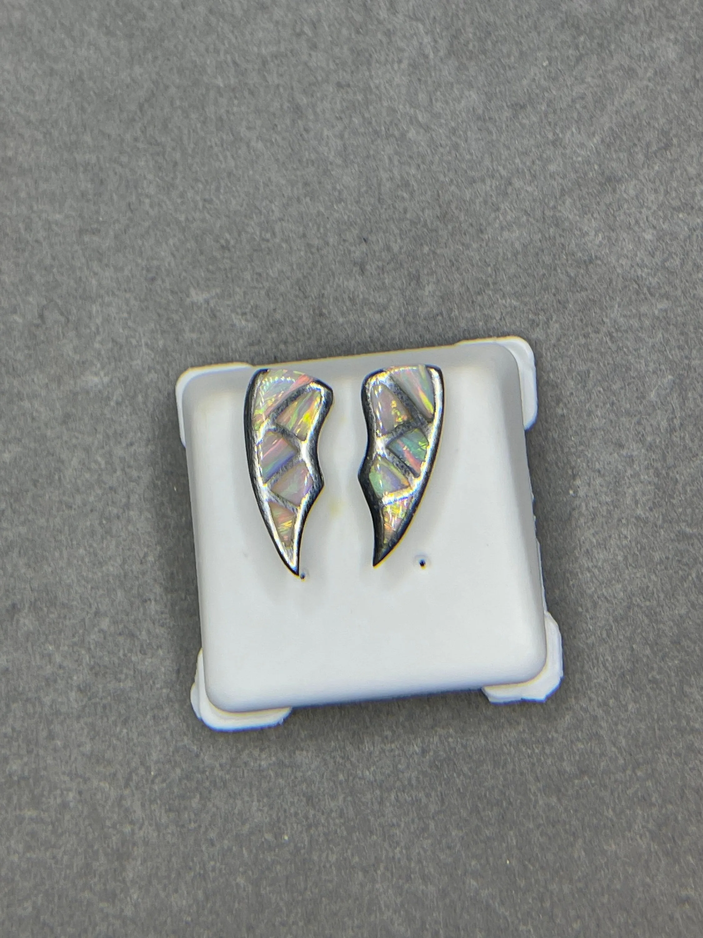 Inlaid Australian Opal Sterling Silver Earrings