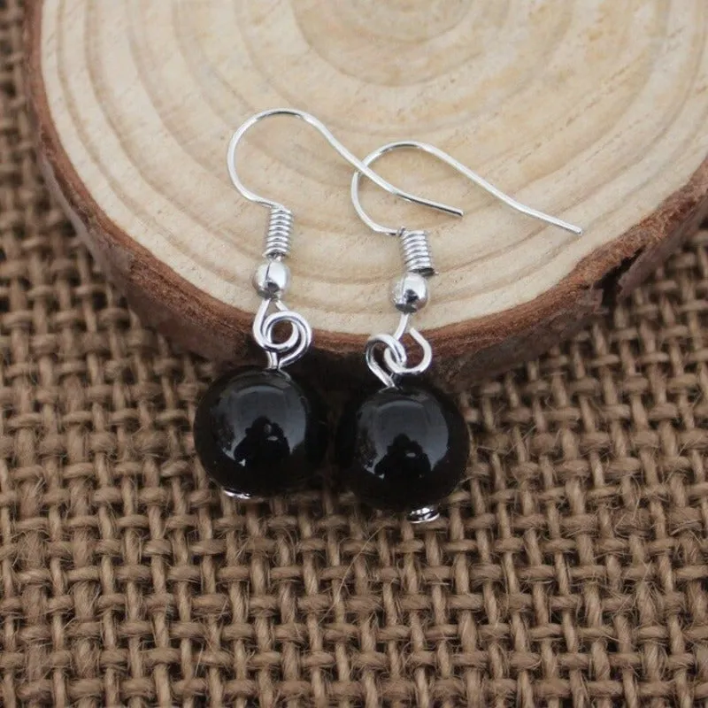 Inlaid Carved Gold Drop Earrings Diamond Hollow Ball Women Jewelry
