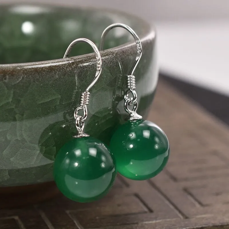 Inlaid Carved Gold Drop Earrings Diamond Hollow Ball Women Jewelry