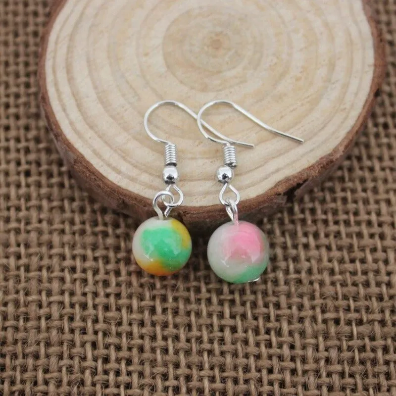 Inlaid Carved Gold Drop Earrings Diamond Hollow Ball Women Jewelry