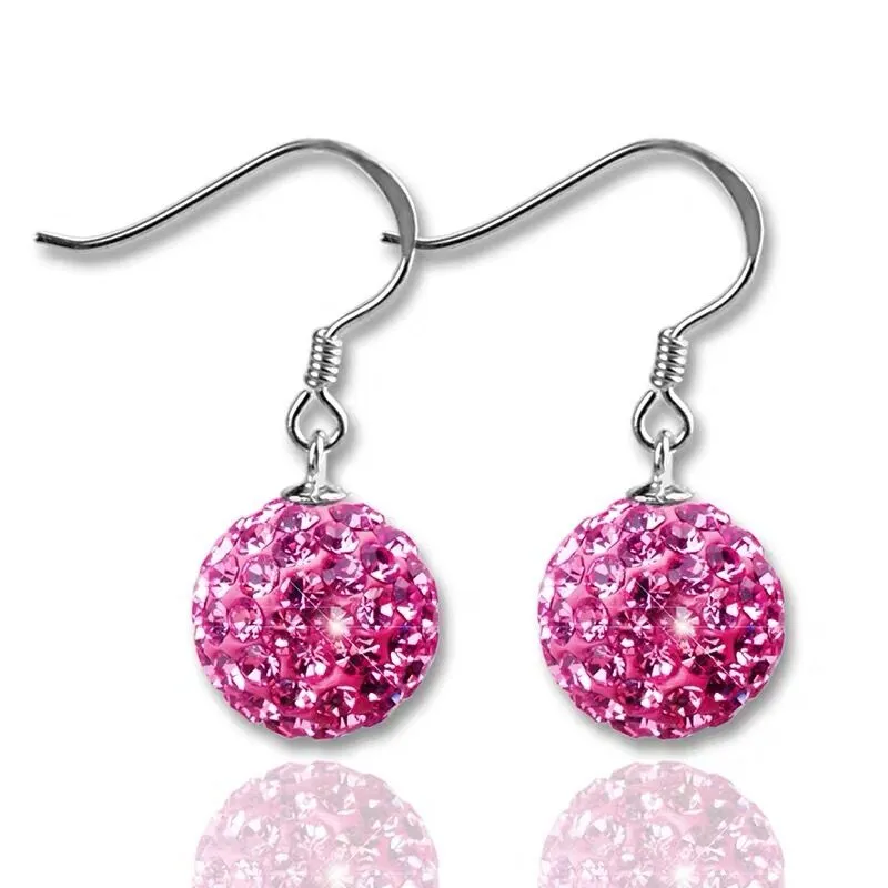 Inlaid Carved Gold Drop Earrings Diamond Hollow Ball Women Jewelry