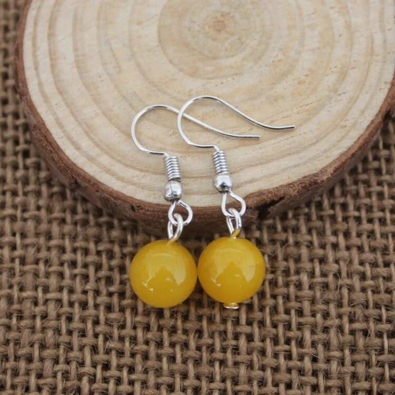 Inlaid Carved Gold Drop Earrings Diamond Hollow Ball Women Jewelry
