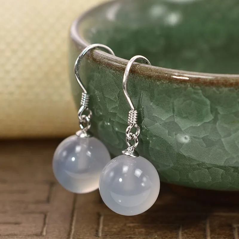 Inlaid Carved Gold Drop Earrings Diamond Hollow Ball Women Jewelry