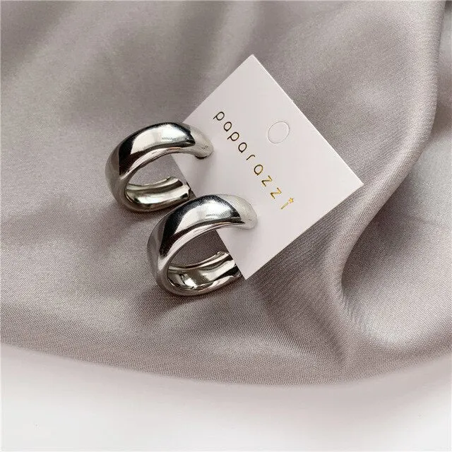 Irregular Geometric Metal Asymmetric Stud Earrings 2021 New Simple Retro Fashion Joker Earrings Women Jewelry, Gift Accessories