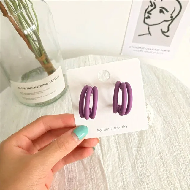 Irregular Geometric Metal Asymmetric Stud Earrings 2021 New Simple Retro Fashion Joker Earrings Women Jewelry, Gift Accessories
