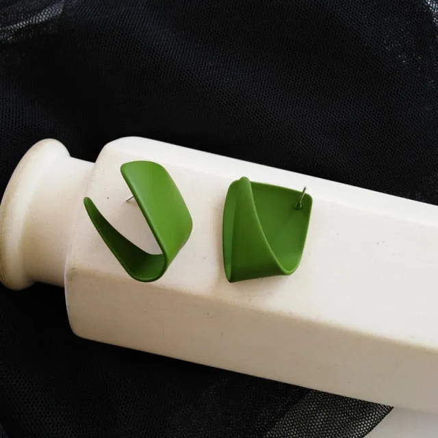 Irregular Geometric Metal Asymmetric Stud Earrings 2021 New Simple Retro Fashion Joker Earrings Women Jewelry, Gift Accessories