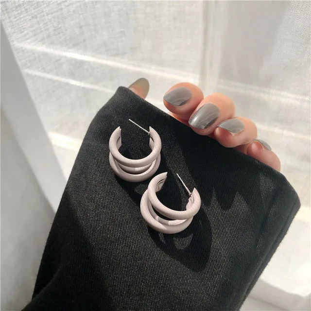 Irregular Geometric Metal Asymmetric Stud Earrings 2021 New Simple Retro Fashion Joker Earrings Women Jewelry, Gift Accessories