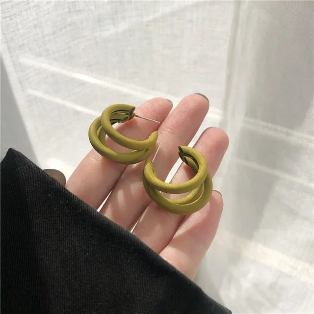 Irregular Geometric Metal Asymmetric Stud Earrings 2021 New Simple Retro Fashion Joker Earrings Women Jewelry, Gift Accessories