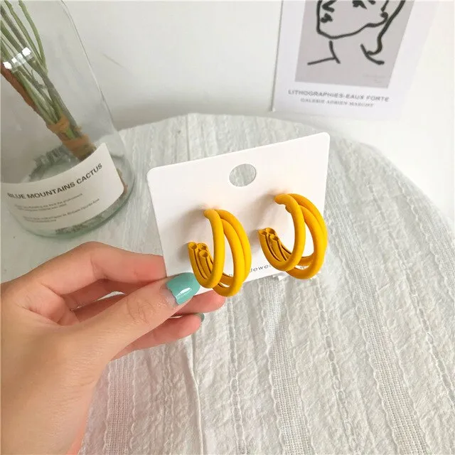 Irregular Geometric Metal Asymmetric Stud Earrings 2021 New Simple Retro Fashion Joker Earrings Women Jewelry, Gift Accessories